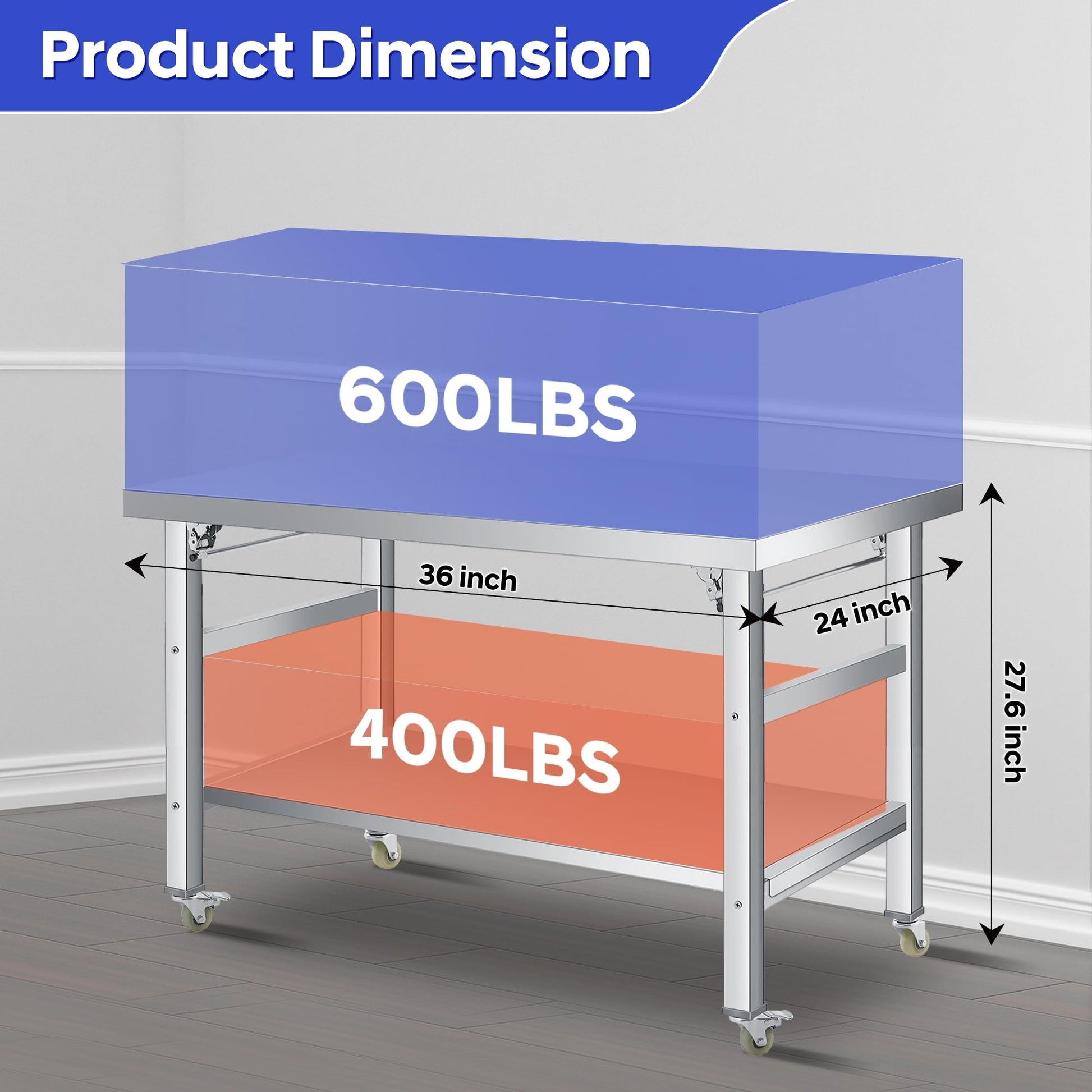 Mesa plegable compacta de 6 pulgadas